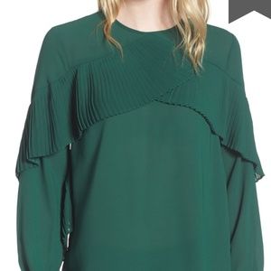 Chelsea28 Pleated Ruffle Top